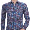 Corrino slim fit allover modern dessin heren overhemd Zwart
