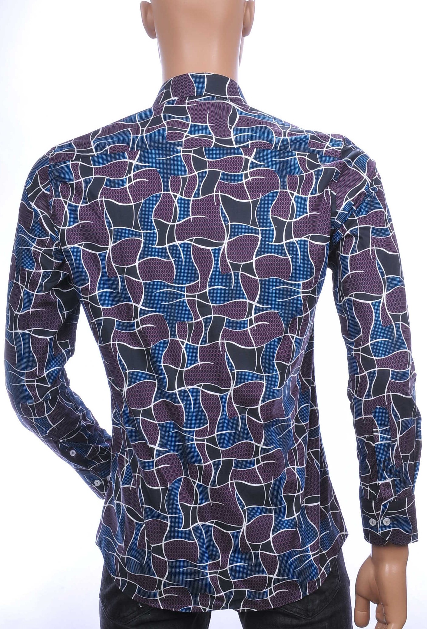 Corrino OLYMP State of Art Blue Industry A fish named fred Wolff Blitz Moncler DIOR Philipp Plein PRADA Louis Vuitton GUCCI VERSACE KENZO Dsquared2 Levi's CHASIN G-STAR DOLCE & GABBANA DIESEL PME LEGEND WAM DENIM LACOSTE slim fit allover modern dessin heren overhemd Zwart