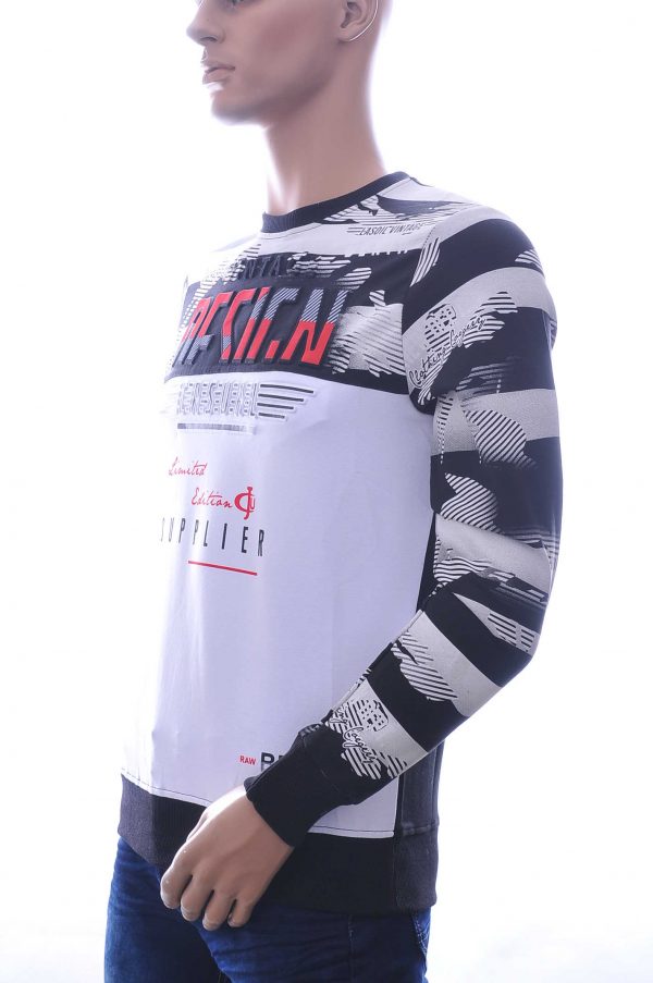 CLUB JU Moncler DIOR Philipp Plein PRADA Louis Vuitton GUCCI VERSACE KENZO Dsquared2 Levi's CHASIN G-STAR DOLCE & GABBANA DIESEL PME LEGEND WAM DENIM LACOSTE DESIGN ronde hals heren Shirt met 3D letters Wit