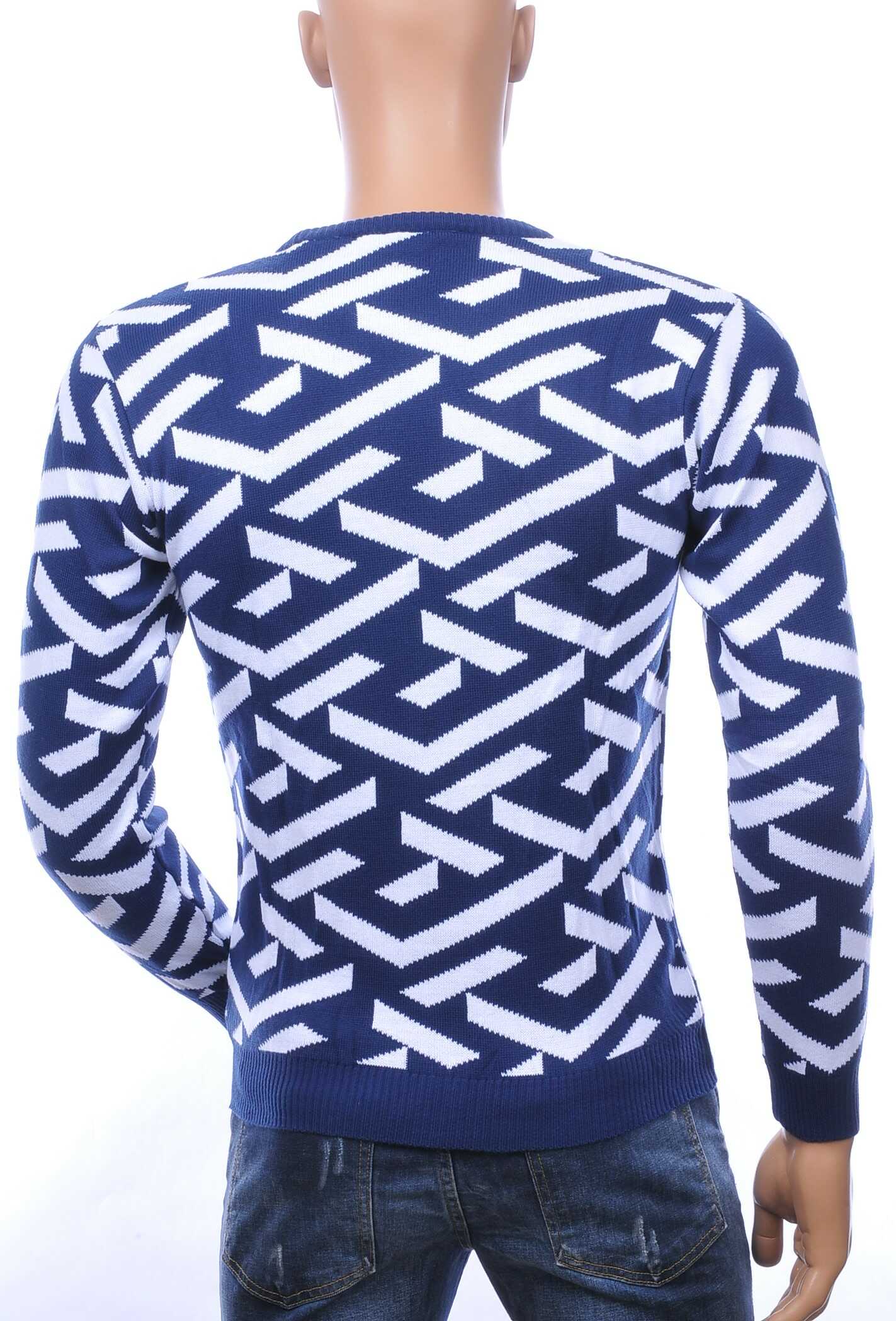 Club Ju A Fish Named Fred Wolff Blitz Louis Vuitton GUCCI VERSACE KENZO Dsquared2 Levi's CHASIN G-STAR DOLCE & GABBANA DIESEL PME LEGEND WAM DENIM LACOSTE ronde hals allover modern dessin heren trui Navy