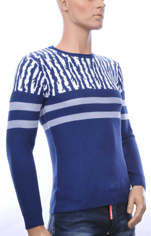 Club Ju A Fish Named Fred Wolff Blitz Louis Vuitton GUCCI VERSACE KENZO Dsquared2 Levi's CHASIN G-STAR DOLCE & GABBANA DIESEL PME LEGEND WAM DENIM LACOSTE Parajumpers Stone Island ronde hals modern dessin heren trui Blauw