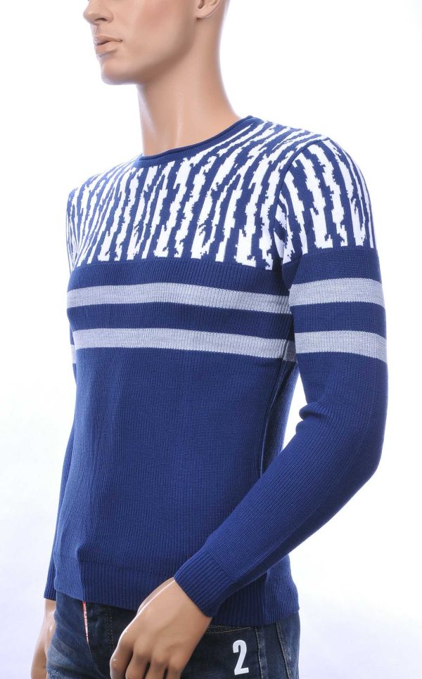 Club Ju A Fish Named Fred Wolff Blitz Louis Vuitton GUCCI VERSACE KENZO Dsquared2 Levi's CHASIN G-STAR DOLCE & GABBANA DIESEL PME LEGEND WAM DENIM LACOSTE Parajumpers Stone Island ronde hals modern dessin heren trui Blauw