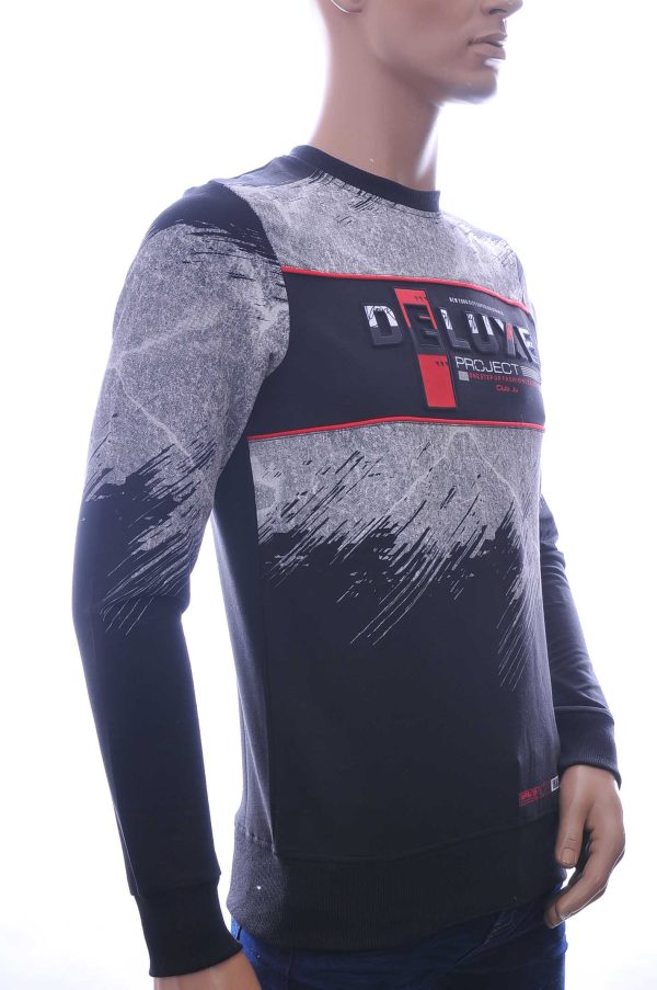 CLUB JU DELUXE ronde hals heren Shirt met 3D letters Zwart