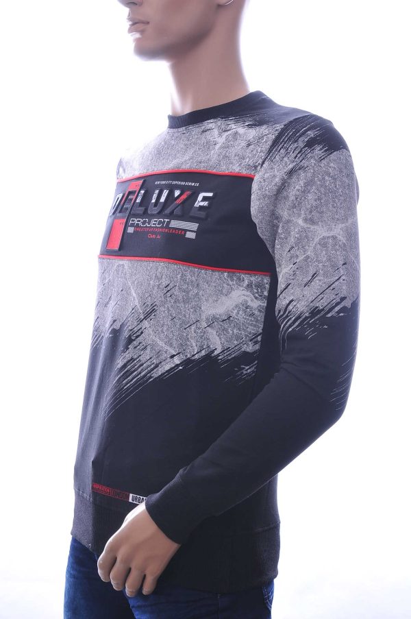 CLUB JU DELUXE ronde hals heren Shirt met 3D letters Zwart