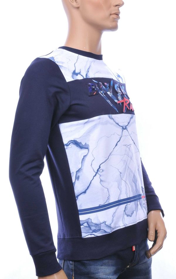 CLUB JU BLACK RAW ronde hals heren Shirt met 3D letters Navy