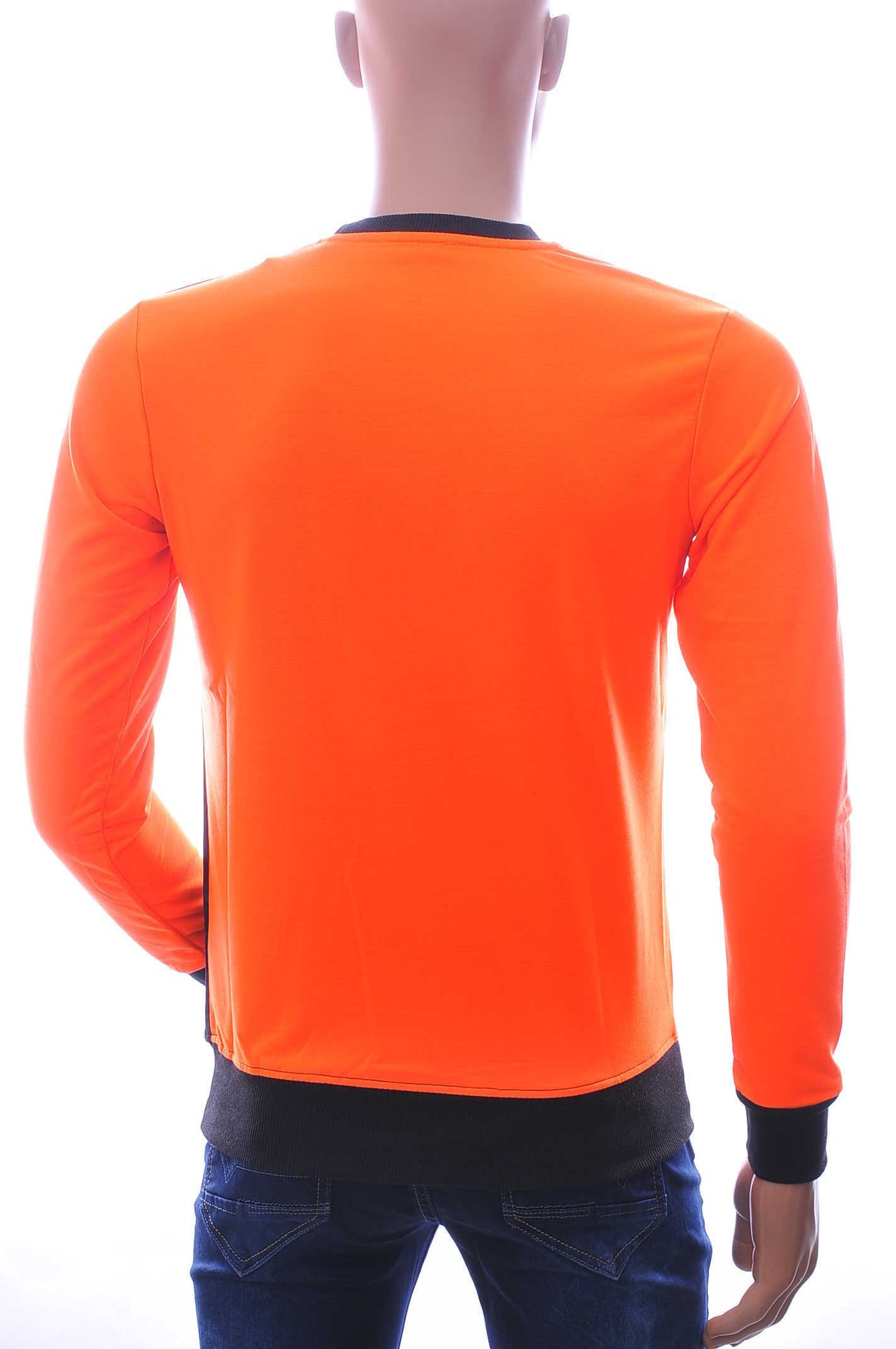 CLUB JU BLACK RAW ronde hals heren Shirt met 3D letters Oranje