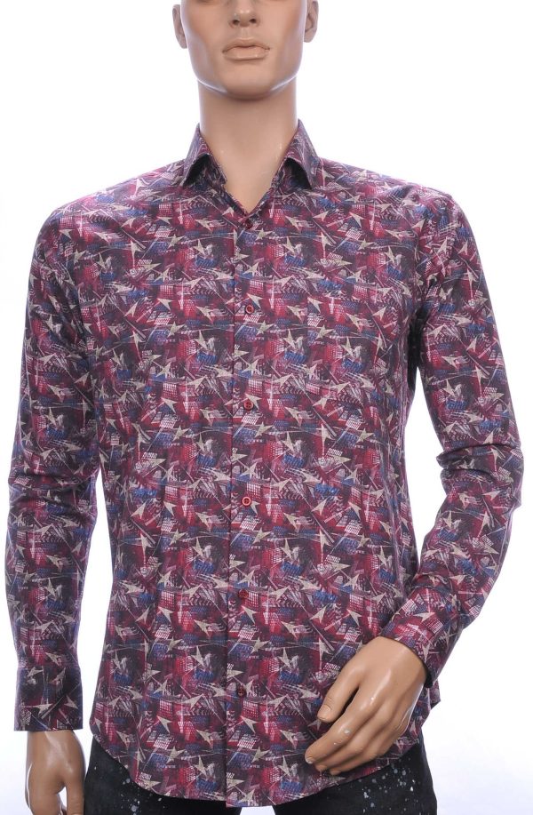 Dom Tower OLYMP State of Art Blue Industry A fish named fred Wolff Blitz Moncler DIOR Philipp Plein PRADA Louis Vuitton GUCCI VERSACE KENZO Dsquared2 Levi's CHASIN G-STAR DOLCE & GABBANA DIESEL PME LEGEND WAM DENIM LACOSTE regular fıt allover modern dessin heren overhemd met borstzak Bordeaux