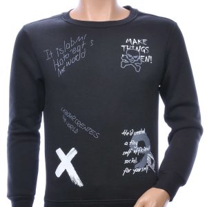 JAYLVIS&ARANCIA Moncler DIOR Philipp Plein PRADA Louis Vuitton GUCCI VERSACE KENZO Dsquared2 Levi's CHASIN G-STAR DOLCE & GABBANA DIESEL PME LEGEND WAM DENIM LACOSTE ronde hals heren sweatshirt met teksten print Zwart