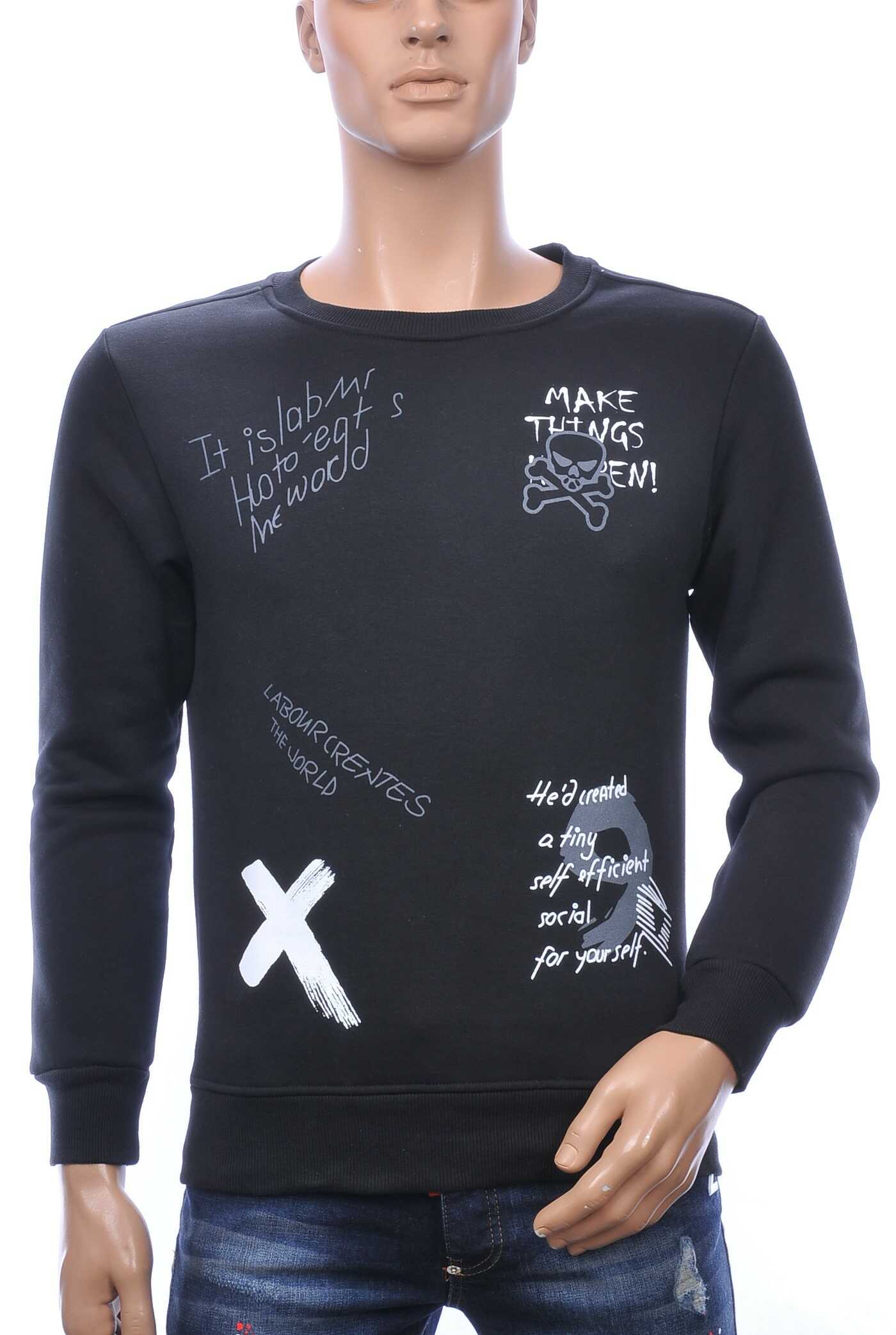 JAYLVIS&ARANCIA Moncler DIOR Philipp Plein PRADA Louis Vuitton GUCCI VERSACE KENZO Dsquared2 Levi's CHASIN G-STAR DOLCE & GABBANA DIESEL PME LEGEND WAM DENIM LACOSTE ronde hals heren sweatshirt met teksten print Zwart