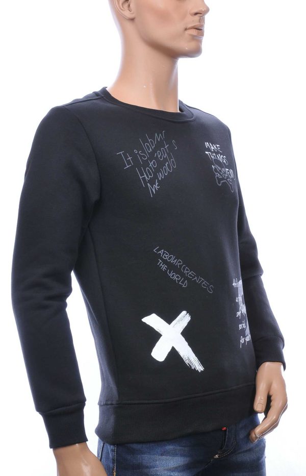 JAYLVIS&ARANCIA Moncler DIOR Philipp Plein PRADA Louis Vuitton GUCCI VERSACE KENZO Dsquared2 Levi's CHASIN G-STAR DOLCE & GABBANA DIESEL PME LEGEND WAM DENIM LACOSTE ronde hals heren sweatshirt met teksten print Zwart