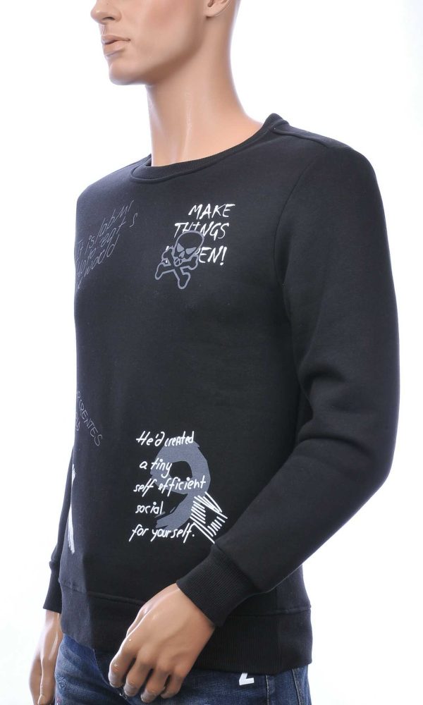 JAYLVIS&ARANCIA Moncler DIOR Philipp Plein PRADA Louis Vuitton GUCCI VERSACE KENZO Dsquared2 Levi's CHASIN G-STAR DOLCE & GABBANA DIESEL PME LEGEND WAM DENIM LACOSTE ronde hals heren sweatshirt met teksten print Zwart