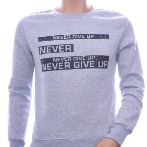 JAYLVIS&ARANCIA Moncler DIOR Philipp Plein PRADA Louis Vuitton GUCCI VERSACE KENZO Dsquared2 Levi's CHASIN G-STAR DOLCE & GABBANA DIESEL PME LEGEND WAM DENIM LACOSTE ronde hals heren sweatshirt met teksten NEVER GIVE UP print Grijs