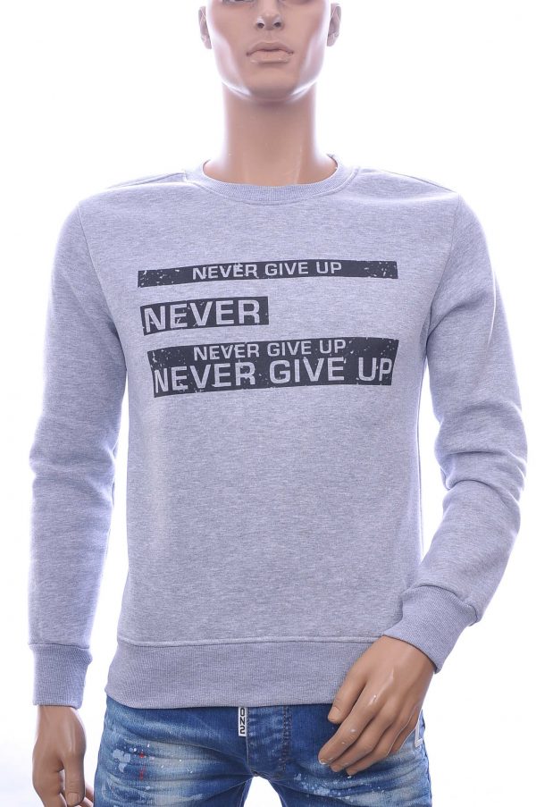 JAYLVIS&ARANCIA Moncler DIOR Philipp Plein PRADA Louis Vuitton GUCCI VERSACE KENZO Dsquared2 Levi's CHASIN G-STAR DOLCE & GABBANA DIESEL PME LEGEND WAM DENIM LACOSTE ronde hals heren sweatshirt met teksten NEVER GIVE UP print Grijs