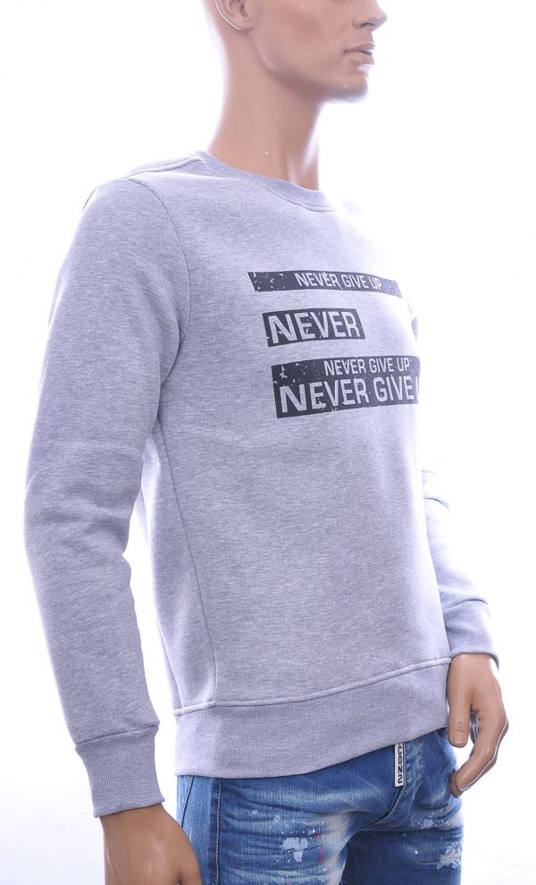 JAYLVIS&ARANCIA Moncler DIOR Philipp Plein PRADA Louis Vuitton GUCCI VERSACE KENZO Dsquared2 Levi's CHASIN G-STAR DOLCE & GABBANA DIESEL PME LEGEND WAM DENIM LACOSTE ronde hals heren sweatshirt met teksten NEVER GIVE UP print Grijs