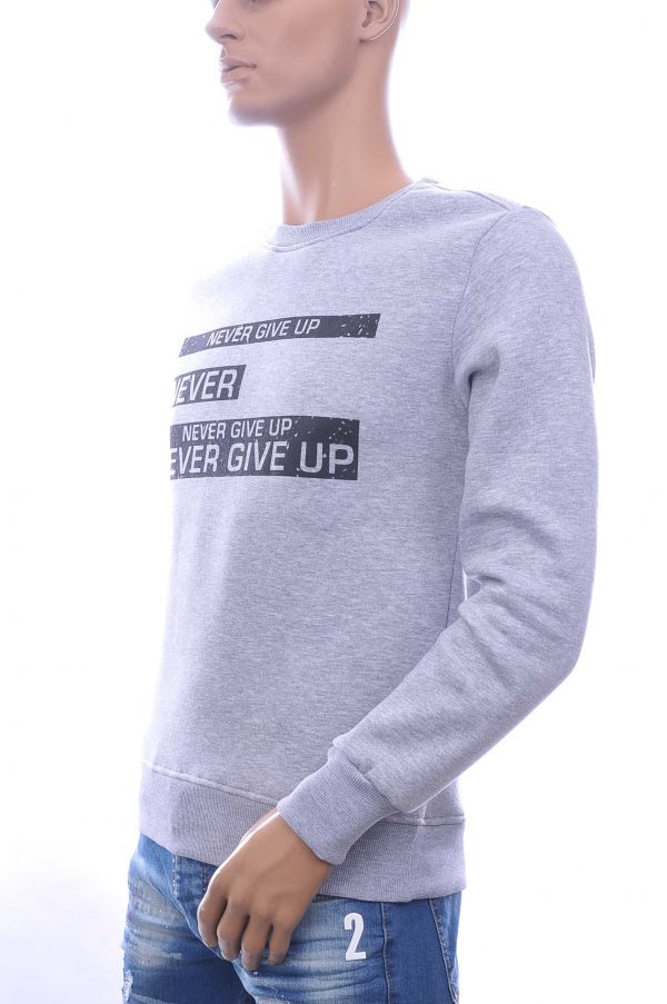 JAYLVIS&ARANCIA Moncler DIOR Philipp Plein PRADA Louis Vuitton GUCCI VERSACE KENZO Dsquared2 Levi's CHASIN G-STAR DOLCE & GABBANA DIESEL PME LEGEND WAM DENIM LACOSTE ronde hals heren sweatshirt met teksten NEVER GIVE UP print Grijs