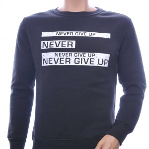 JAYLVIS&ARANCIA Moncler DIOR Philipp Plein PRADA Louis Vuitton GUCCI VERSACE KENZO Dsquared2 Levi's CHASIN G-STAR DOLCE & GABBANA DIESEL PME LEGEND WAM DENIM LACOSTE ronde hals heren sweatshirt met teksten NEVER GIVE UP print Zwart