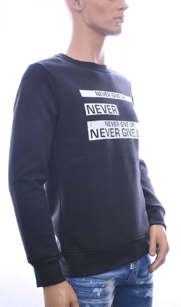 JAYLVIS&ARANCIA Moncler DIOR Philipp Plein PRADA Louis Vuitton GUCCI VERSACE KENZO Dsquared2 Levi's CHASIN G-STAR DOLCE & GABBANA DIESEL PME LEGEND WAM DENIM LACOSTE ronde hals heren sweatshirt met teksten NEVER GIVE UP print Zwart