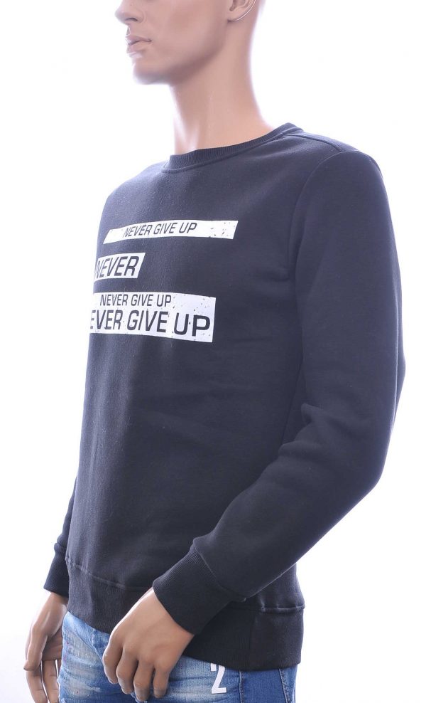 JAYLVIS&ARANCIA Moncler DIOR Philipp Plein PRADA Louis Vuitton GUCCI VERSACE KENZO Dsquared2 Levi's CHASIN G-STAR DOLCE & GABBANA DIESEL PME LEGEND WAM DENIM LACOSTE ronde hals heren sweatshirt met teksten NEVER GIVE UP print Zwart