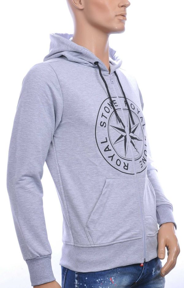 JAYLVIS&ARANCIA STONE ROYAL print heren sweatvest met capuchon Grijs