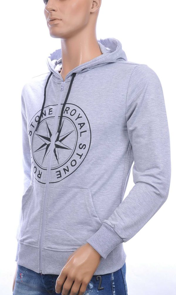JAYLVIS&ARANCIA STONE ROYAL print heren sweatvest met capuchon Grijs