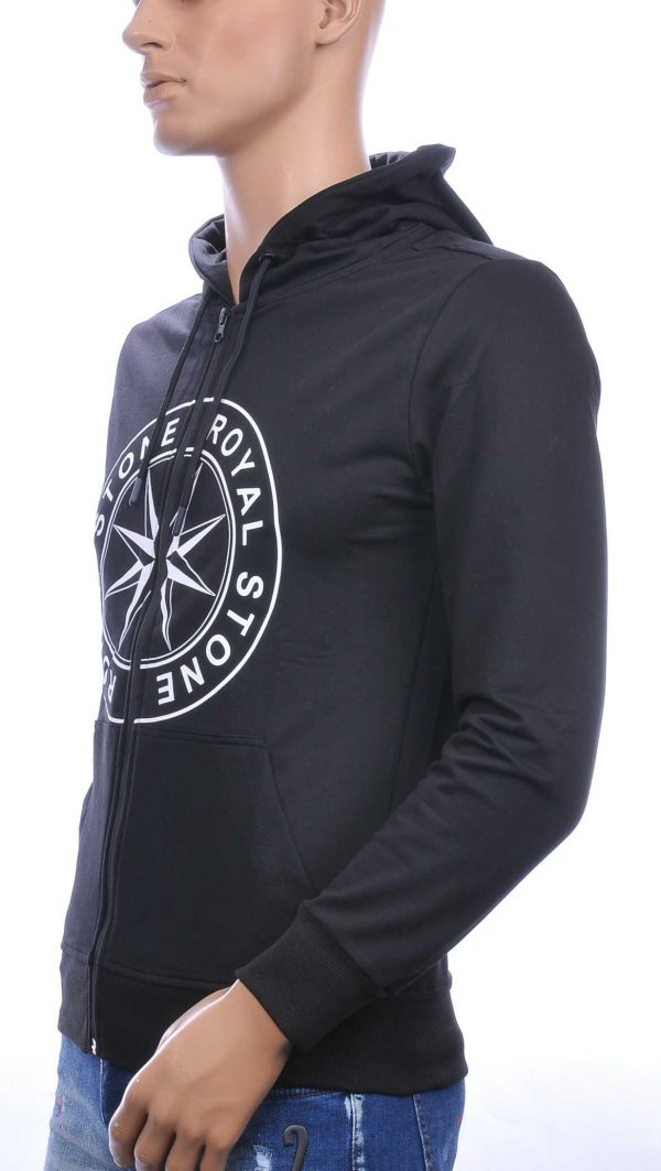 JAYLVIS&ARANCIA STONE ROYAL print heren sweatvest met capuchon Zwart