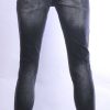 VALENCI hippie gescheurde slim fit stretch heren jeans met verfspatten Zwart