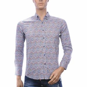 BIBLOS UOMO Slim Fit Allover Bloemen Dessin Heren Overhemd – Beige