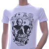 By Bugotti Trendy Ronde Hals Heren Skull T-Shirt met Zilveren Steentjes - Wit