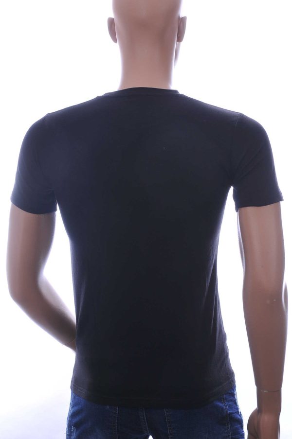 By Bugotti Trendy Ronde Hals Heren Skull T-Shirt met Zilveren Steentjes - Zwart