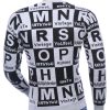 CI-BORG Trendy Slim Fit Ronde Hals Heren Trui met Allover Letters Dessin - Grijs
