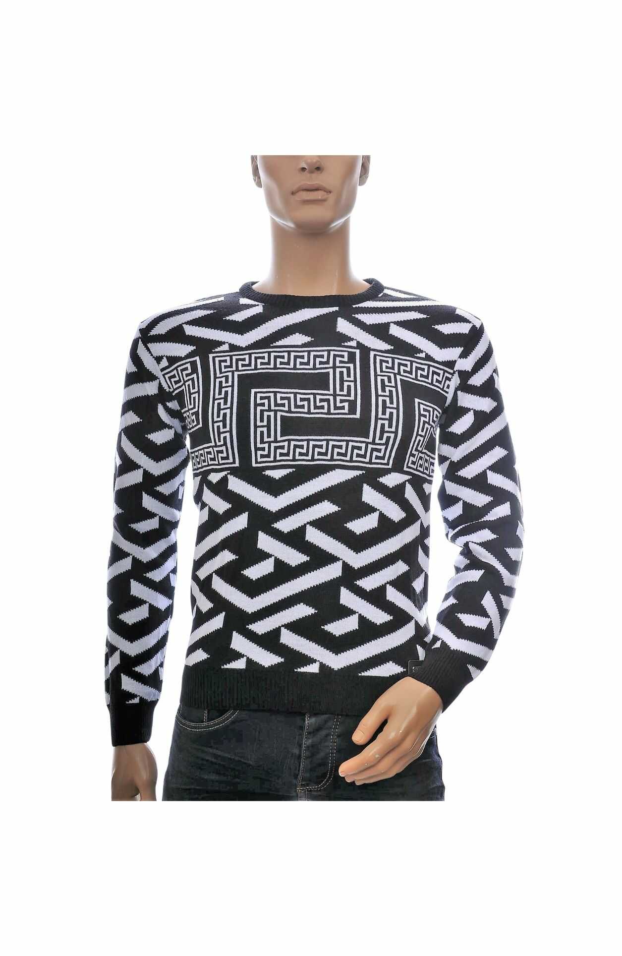 Club Ju heren trui, Heren trui navy, Dunne heren trui, Allover design heren trui, Ronde hals trui heren, Fijn gebreide heren trui, Trendy heren knitwear, Streetwear heren trui, Moderne heren sweater, Katoen acryl trui heren, online trui kopen, trui kopen in Nijmegen, Goedkoop heren trui kopen