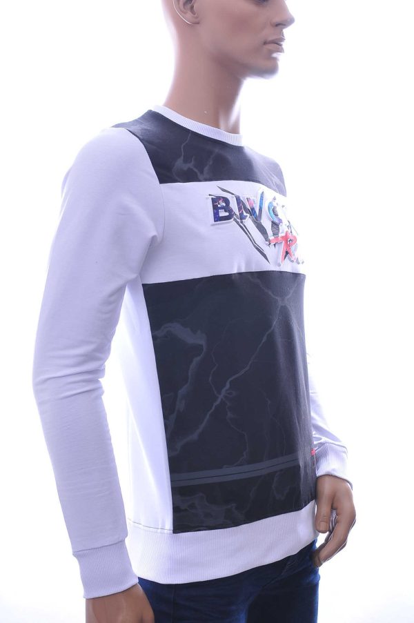 CLUB JU BLACK RAW ronde hals heren Shirt met 3D letters Wit