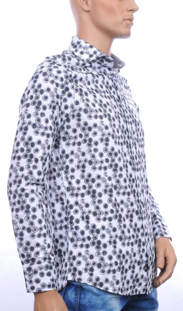 FORTUNATO trendy allover plakjes kiwi dessin Italiaanse overhemd Khaki