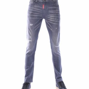 icon heren jeans grijs, gescheurde heren jeans slim fit, heren jeans met verfspatten, icon skinny jeans stretch, grijze destroyed jeans heren, streetwear heren jeans, icon hippie jeans, stoere heren jeans online kopen, goedkoop jeans bestellen