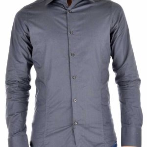 Red Bridge getailleerd slim fit stretch effen heren overhemd Antraciet