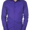 Red Bridge getailleerd slim fit stretch effen heren overhemd Paars