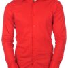 Red Bridge Slim Fit Stretch Overhemd voor Heren - Rood