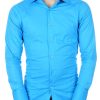 Red Bridge getailleerd slim fit stretch effen heren overhemd Turquoise