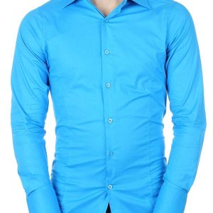 Red Bridge getailleerd slim fit stretch effen heren overhemd Turquoise