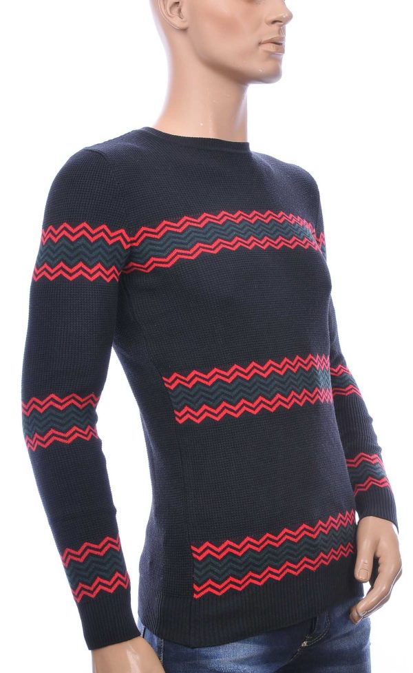 AFAROZ A Fish Named Fred Wolff Blitz Louis Vuitton GUCCI VERSACE KENZO Dsquared2 Levi's CHASIN G-STAR DOLCE & GABBANA DIESEL PME LEGEND WAM DENIM LACOSTE Parajumpers Stone Island trendy ronde hals dunne heren trui Zwart
