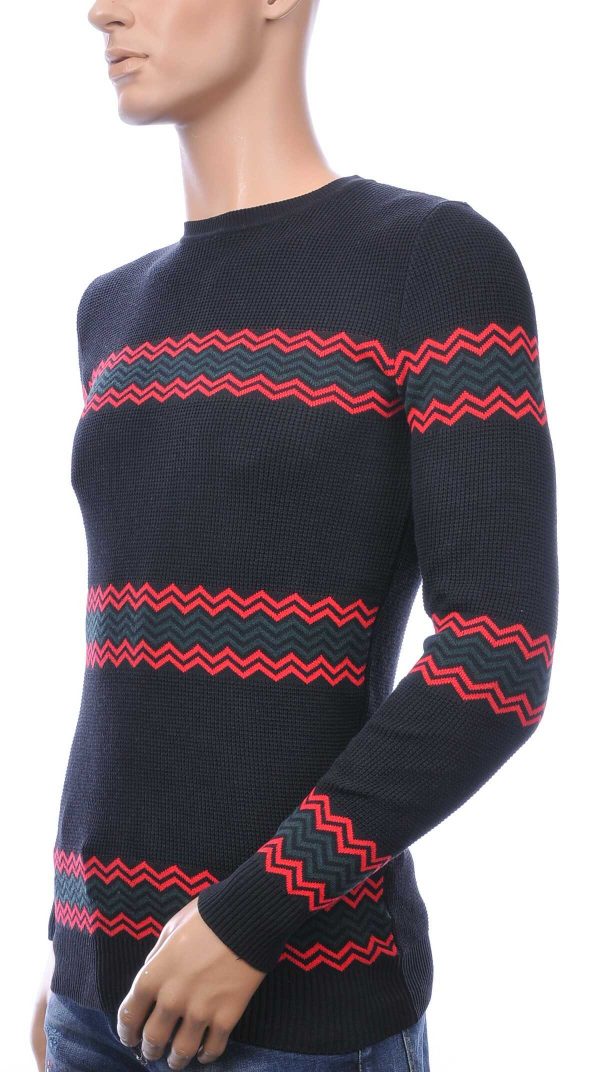 AFAROZ A Fish Named Fred Wolff Blitz Louis Vuitton GUCCI VERSACE KENZO Dsquared2 Levi's CHASIN G-STAR DOLCE & GABBANA DIESEL PME LEGEND WAM DENIM LACOSTE Parajumpers Stone Island trendy ronde hals dunne heren trui Zwart