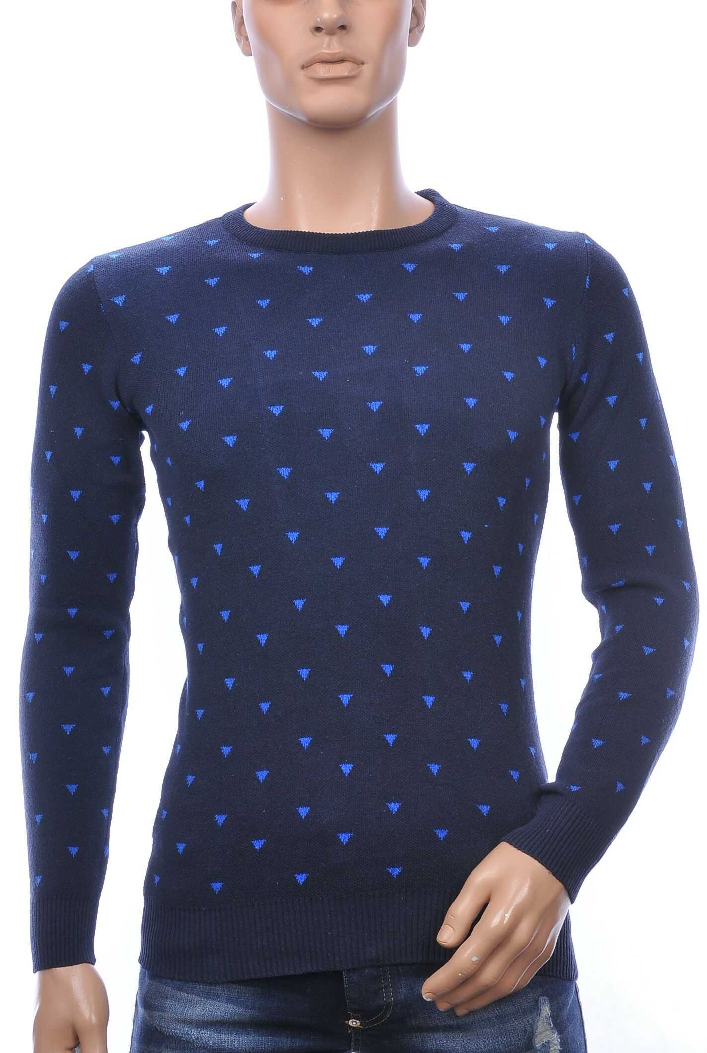 AFAROZ A Fish Named Fred Wolff Blitz Louis Vuitton GUCCI VERSACE KENZO Dsquared2 Levi's CHASIN G-STAR DOLCE & GABBANA DIESEL PME LEGEND WAM DENIM LACOSTE Parajumpers Stone Island trendy ronde hals dunne heren trui Zwart - Blauw