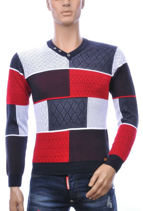 CI-BORG A Fish Named Fred Wolff Blitz Louis Vuitton GUCCI VERSACE KENZO Dsquared2 Levi's CHASIN G-STAR DOLCE & GABBANA DIESEL PME LEGEND WAM DENIM LACOSTE trendy v-hals modern dessin heren trui Rood