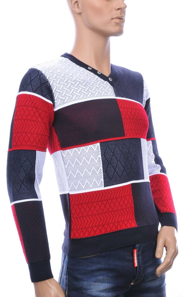 CI-BORG A Fish Named Fred Wolff Blitz Louis Vuitton GUCCI VERSACE KENZO Dsquared2 Levi's CHASIN G-STAR DOLCE & GABBANA DIESEL PME LEGEND WAM DENIM LACOSTE trendy v-hals modern dessin heren trui Rood
