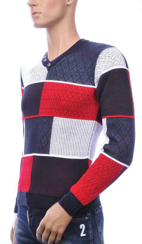 CI-BORG A Fish Named Fred Wolff Blitz Louis Vuitton GUCCI VERSACE KENZO Dsquared2 Levi's CHASIN G-STAR DOLCE & GABBANA DIESEL PME LEGEND WAM DENIM LACOSTE trendy v-hals modern dessin heren trui Rood