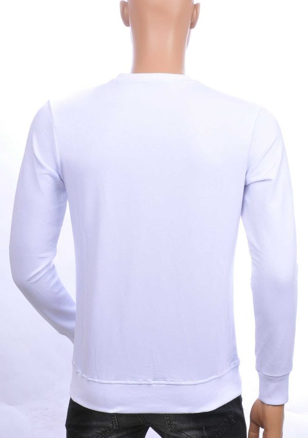 Ci-Borg ronde hals heren sweatshirt met tijgerkop print Wit