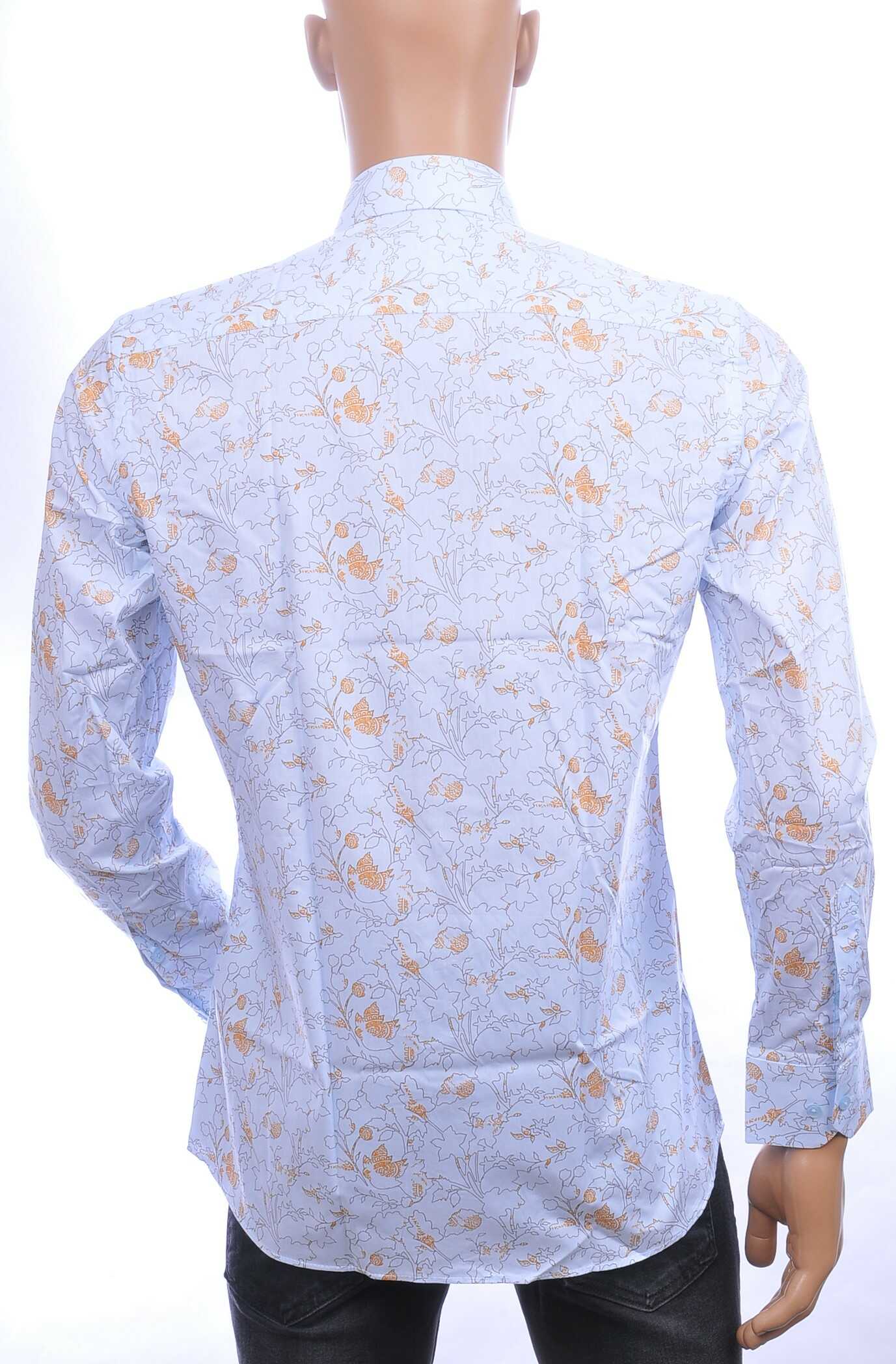 Corrino Italiaans getailleerd slim fit allover bloemen dessin heren overhemd Beige