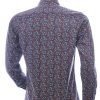 Corrino modern fit allover bloemen dessin heren overhemd Zwart