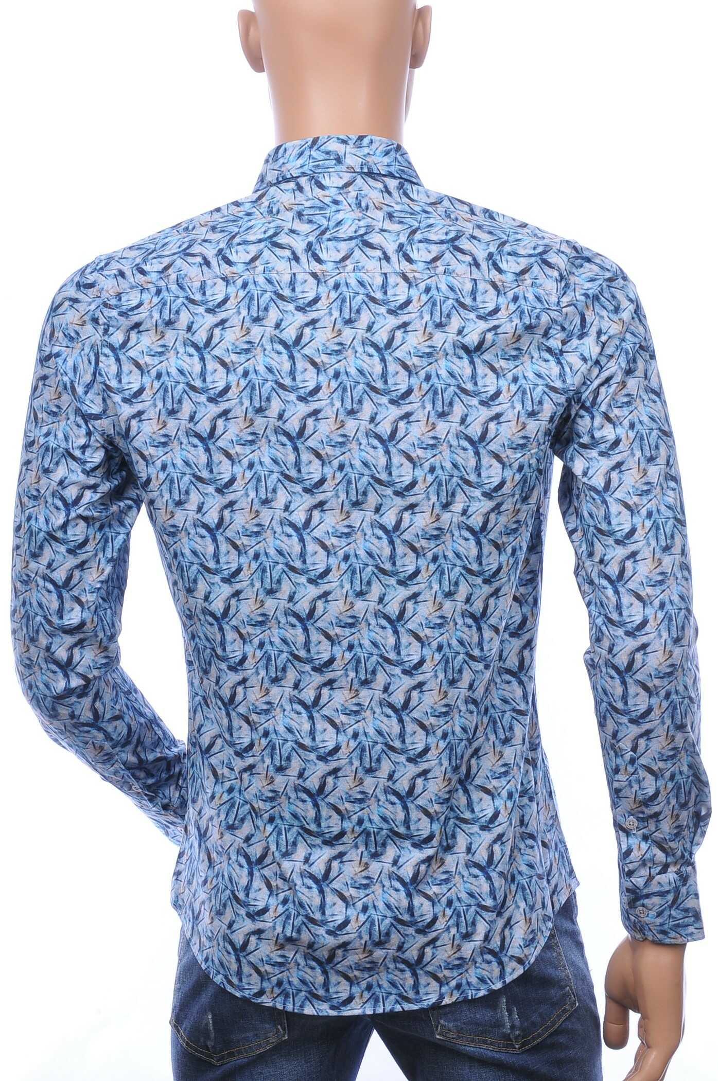 FERLUCCI A Fish Named Fred Wolff Blitz Louis Vuitton GUCCI VERSACE KENZO Dsquared2 Levi's CHASIN G-STAR DOLCE & GABBANA DIESEL PME LEGEND WAM DENIM LACOSTE Parajumpers Stone Island slim fit all over kunst motieven dessin heren overhemd Blauw