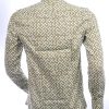 BERZO trendy slim fit allover dessin heren overhemd Groen